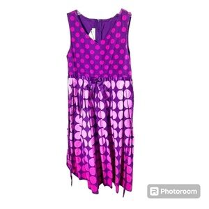 Girls Bonnie Jean Purple and pink polka dot dress sz 10